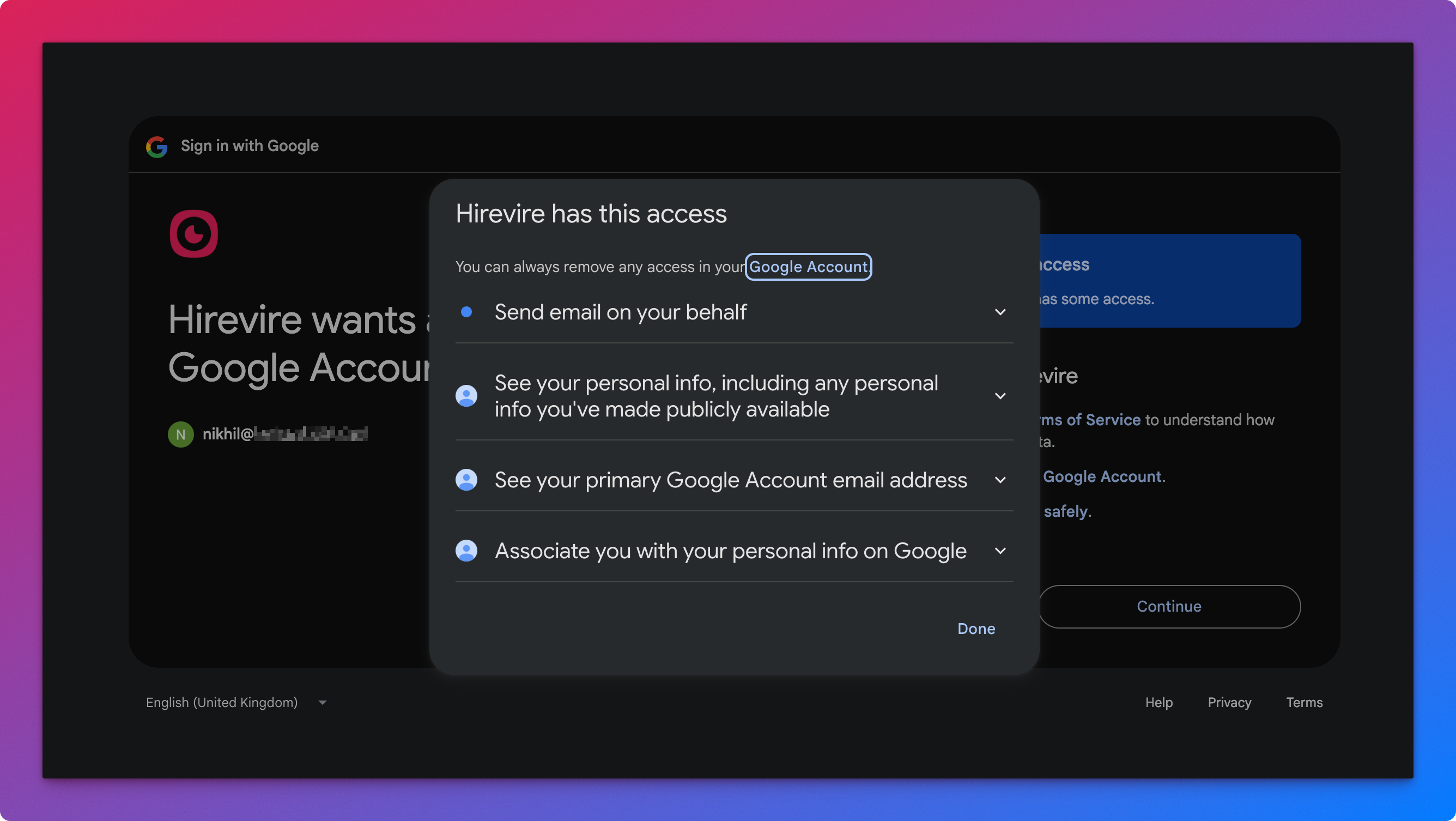 Connect a Gmail account
