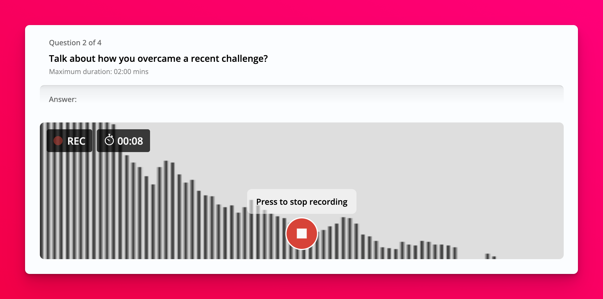 Recording in-progress indicator