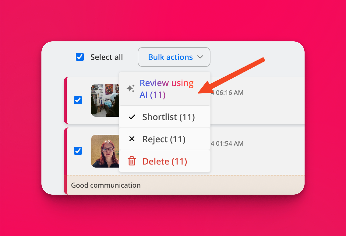 Match and non-match insights in an AI review