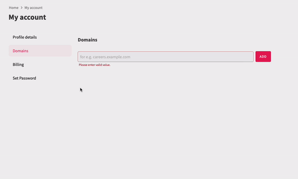 Custom subdomain setup
