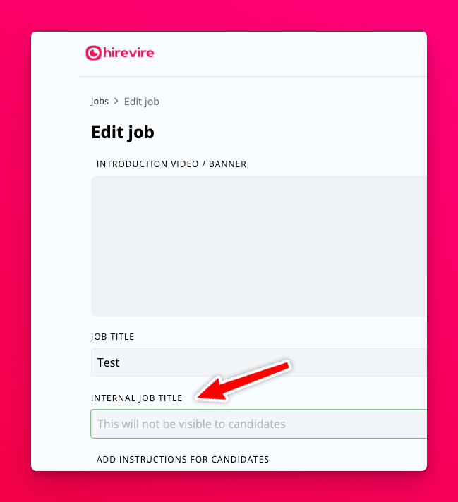 Internal job field