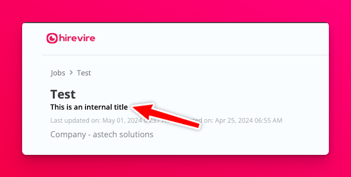 Internal field in the job interface