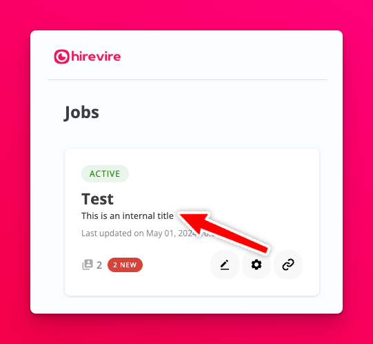 Internal field in job details