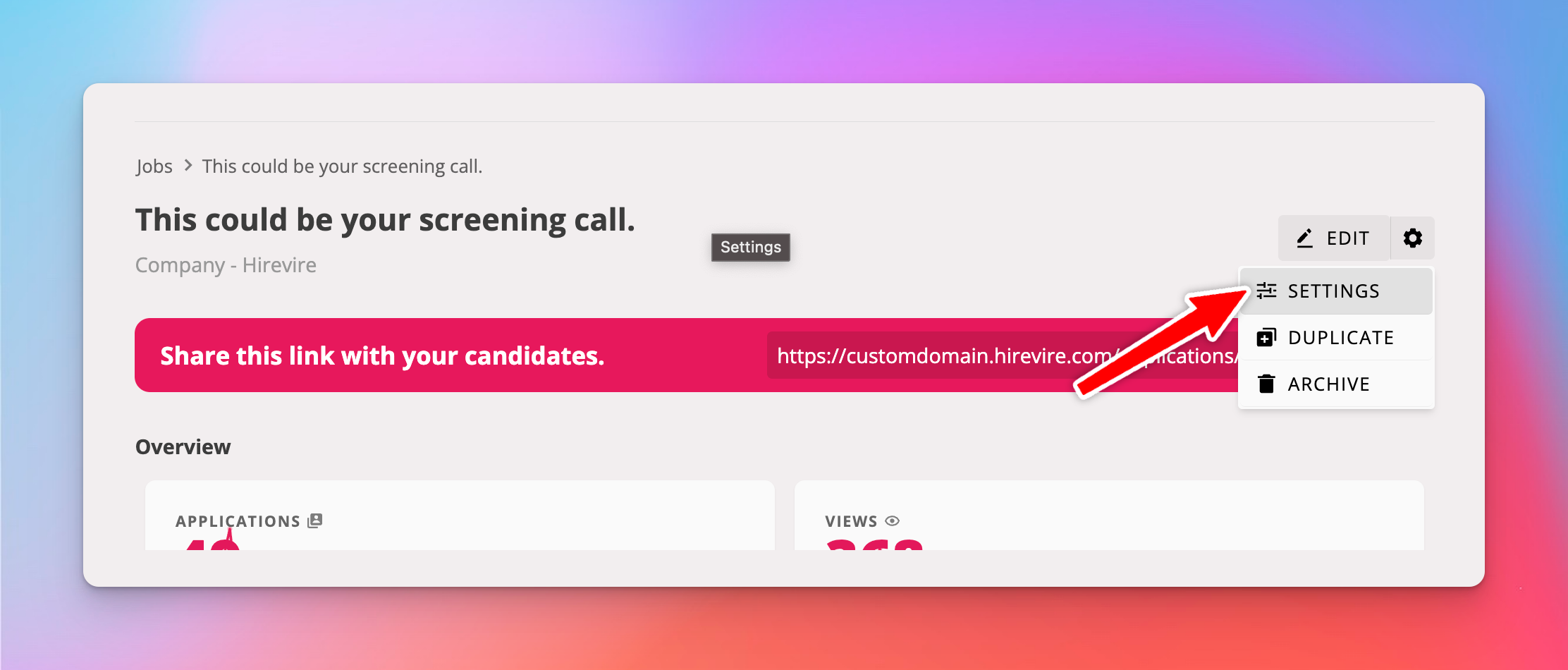 Invite email template editor