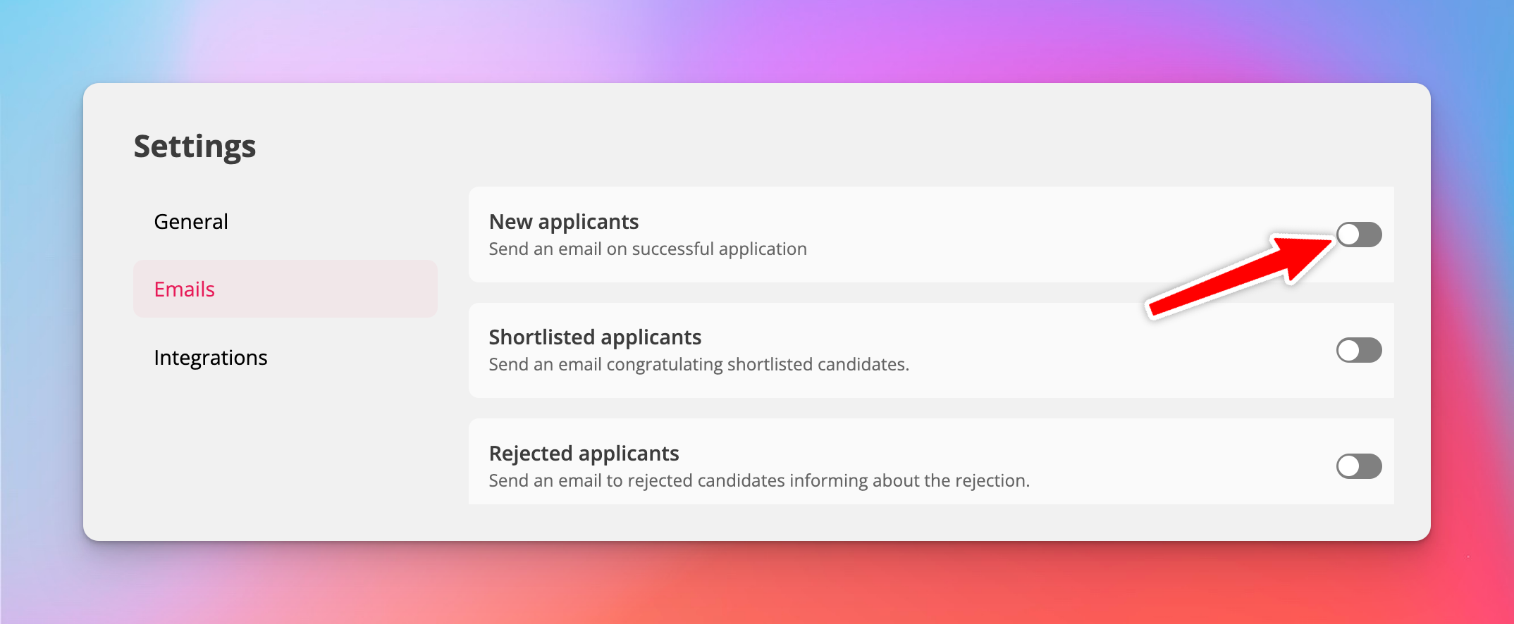 Email template customization interface