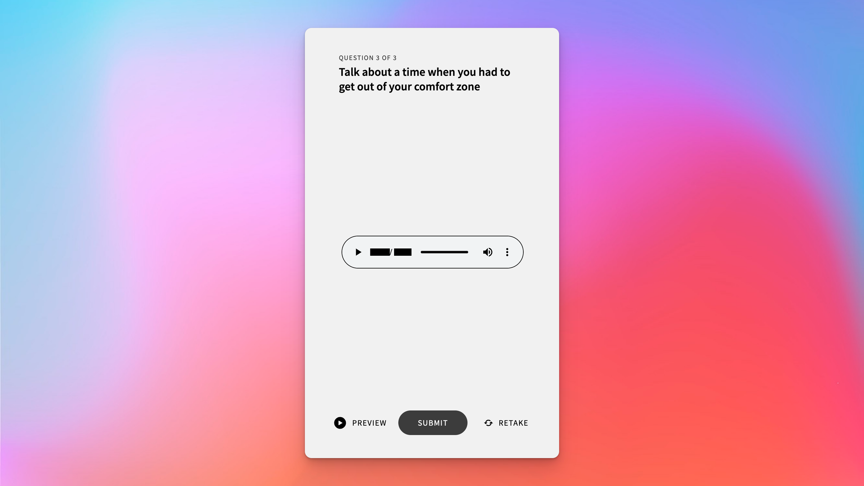 Candidate audio response experience