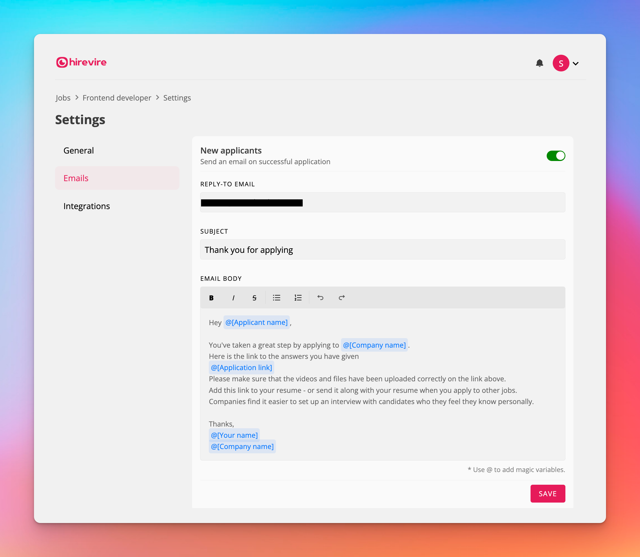 Customized email preview