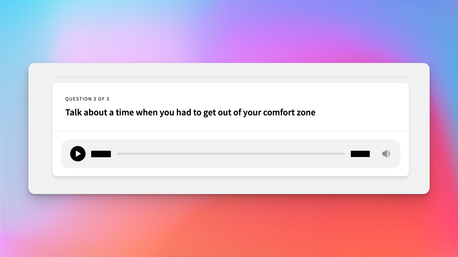 Audio response on the application details page