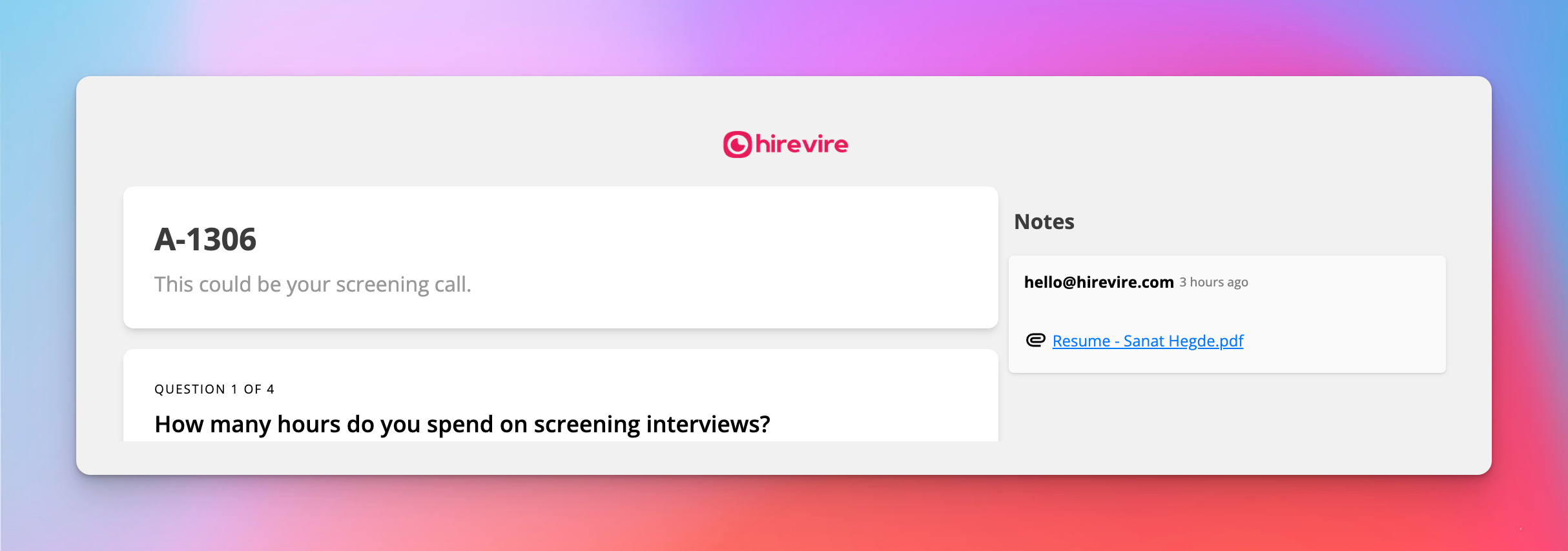 Shared application view with notes