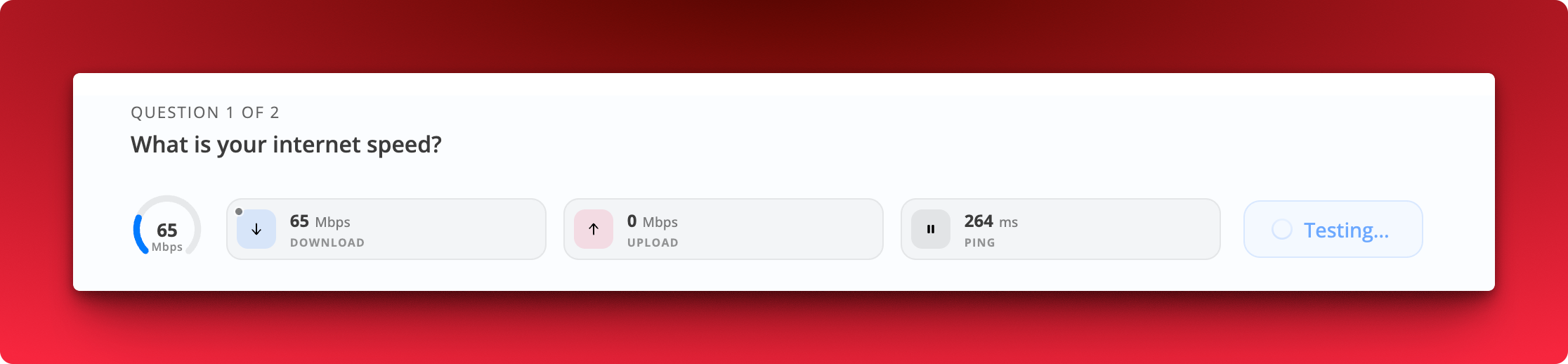 Internet speed test question type