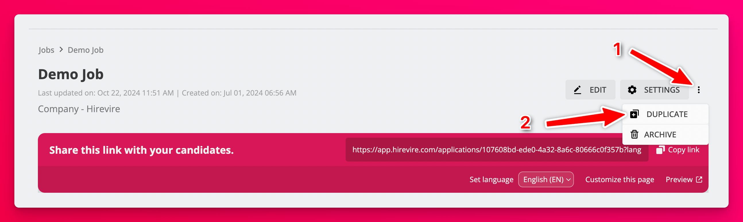 Duplicated custom stages and email templates in a job
