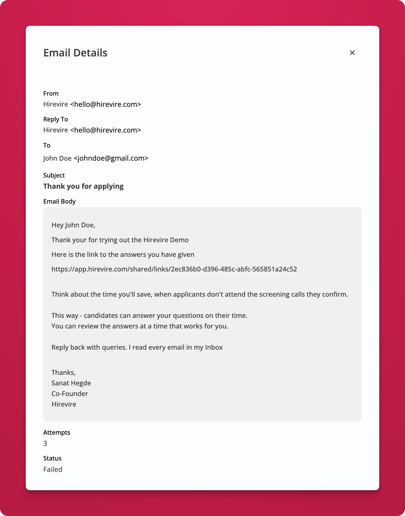 Viewing the content of a delivered email