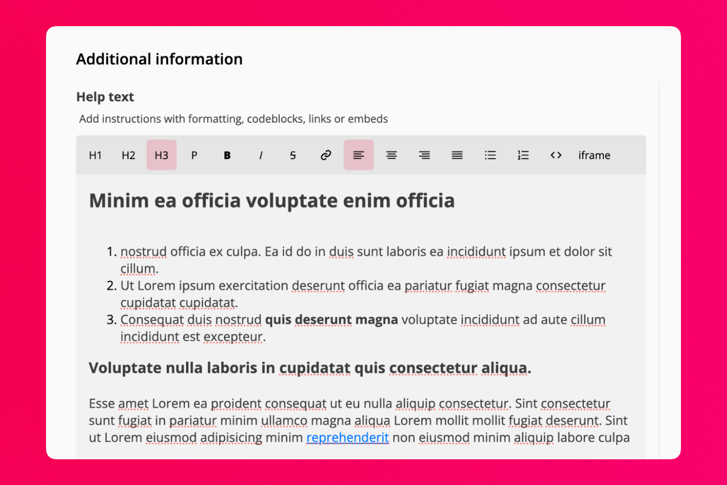 Additional instructions with text formatting