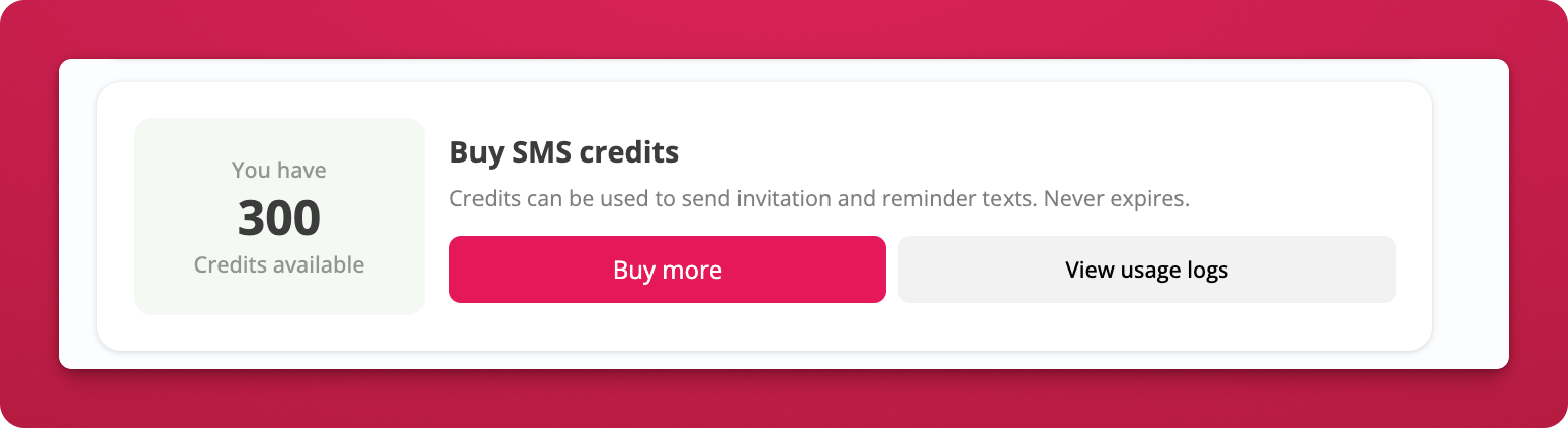 SMS credit management in billing