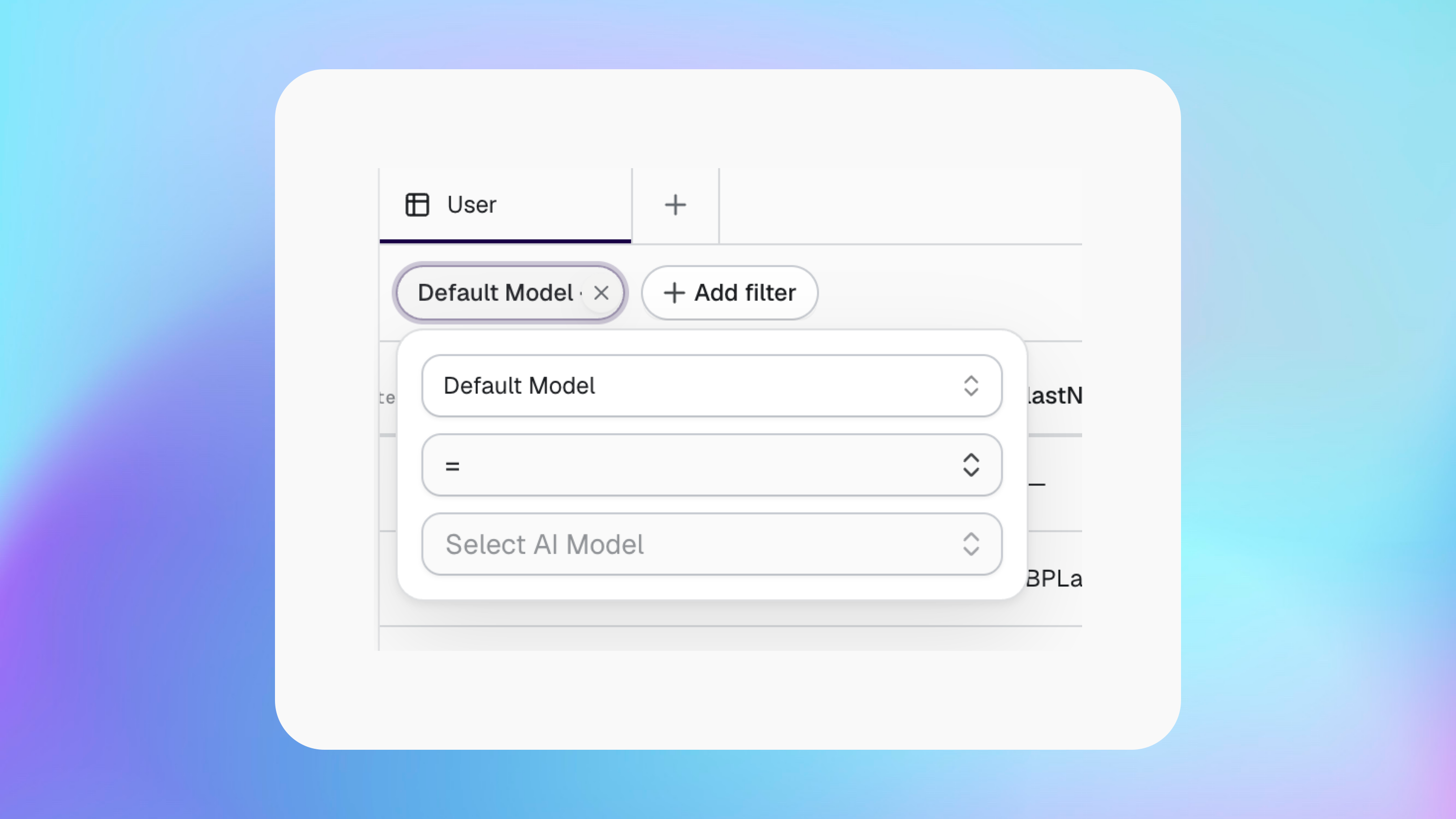 Adding a field filter in Data Explorer