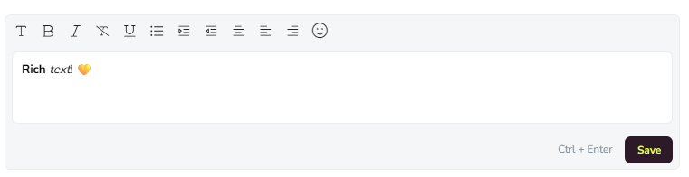 Editor delle note con formattazione del testo avanzata