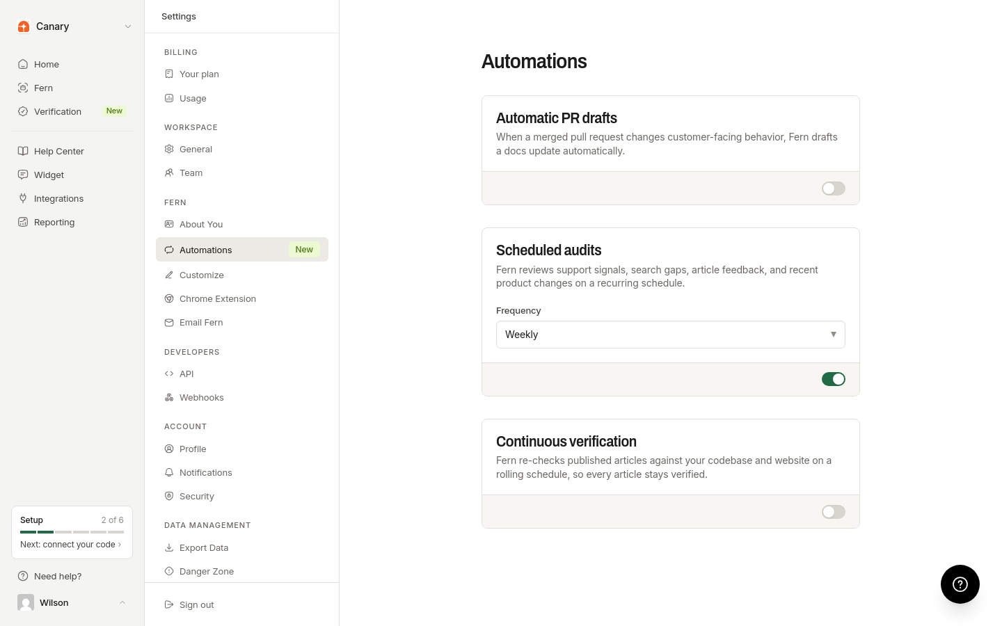 Scheduled audits enabled with the Frequency selector visible