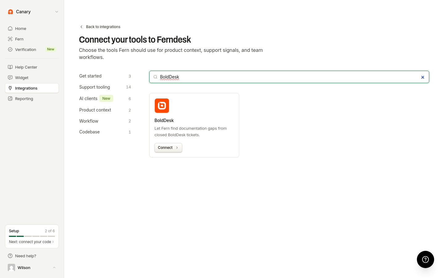 Page Intégrations affichant la grille des cartes d’intégration disponibles