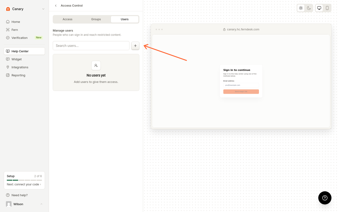 Add-user icon next to the search field