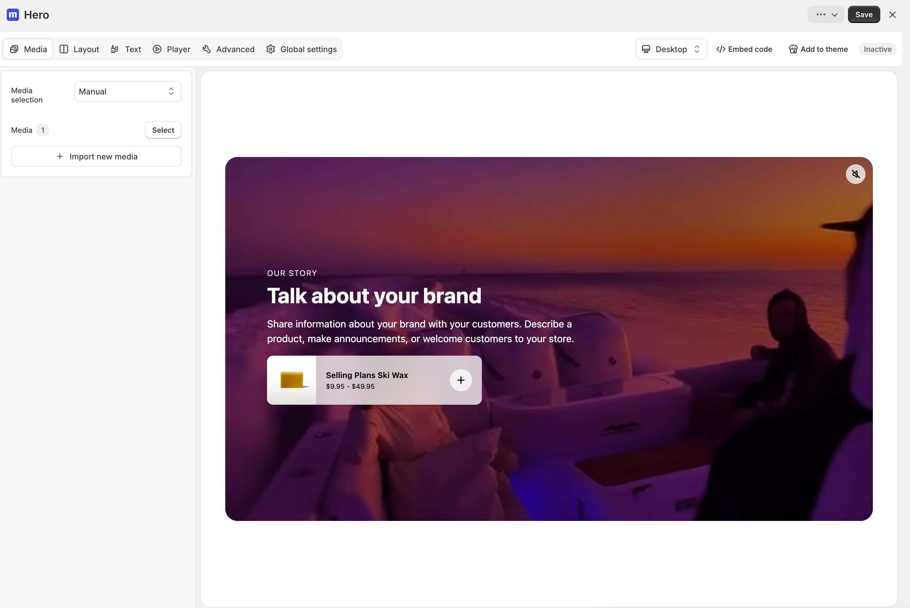 Video banner widget