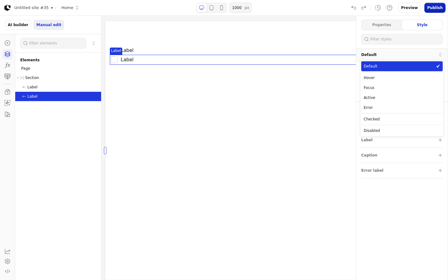 The Style tab with the style sets dropdown open, listing the Checkbox style set.