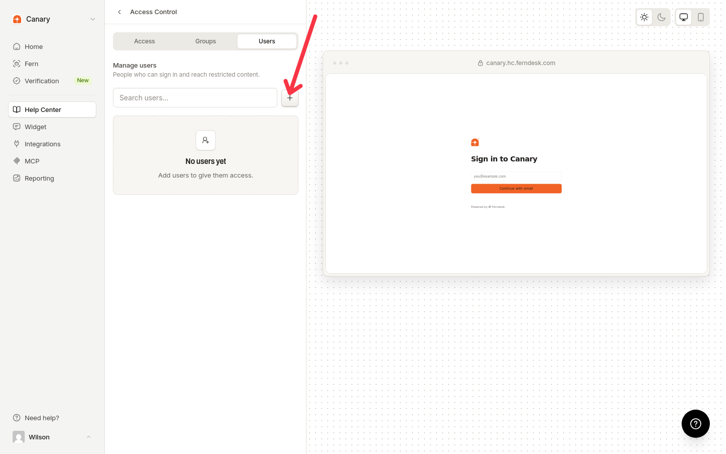 Add-user icon next to the search field
