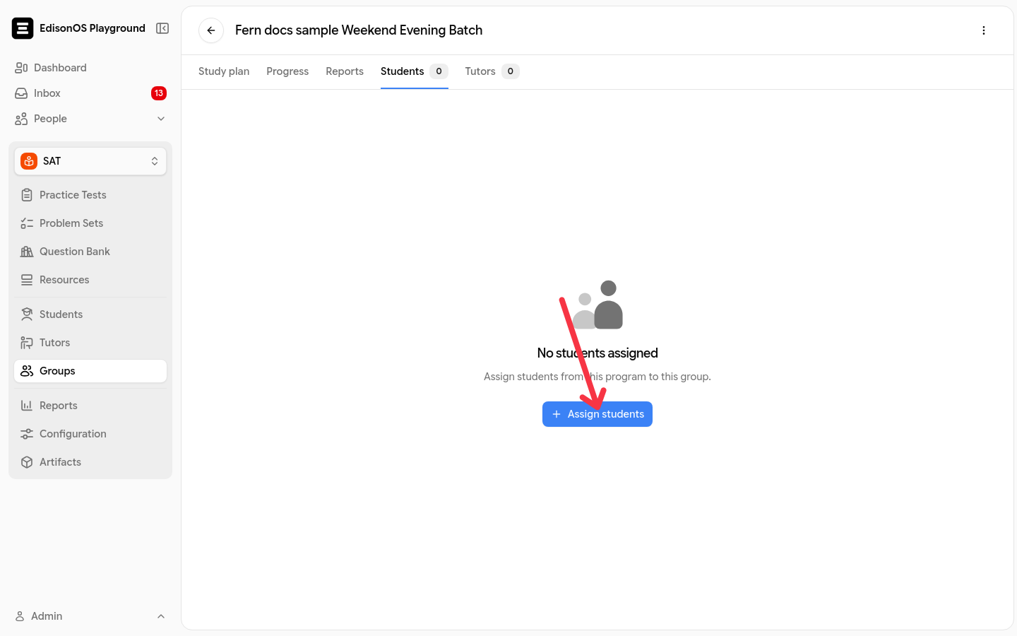 A group's Students tab with the Assign students button