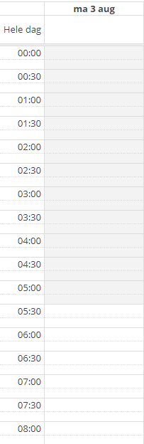 Werktijden in de agenda