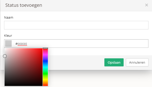 Overzicht met bestaande statussen