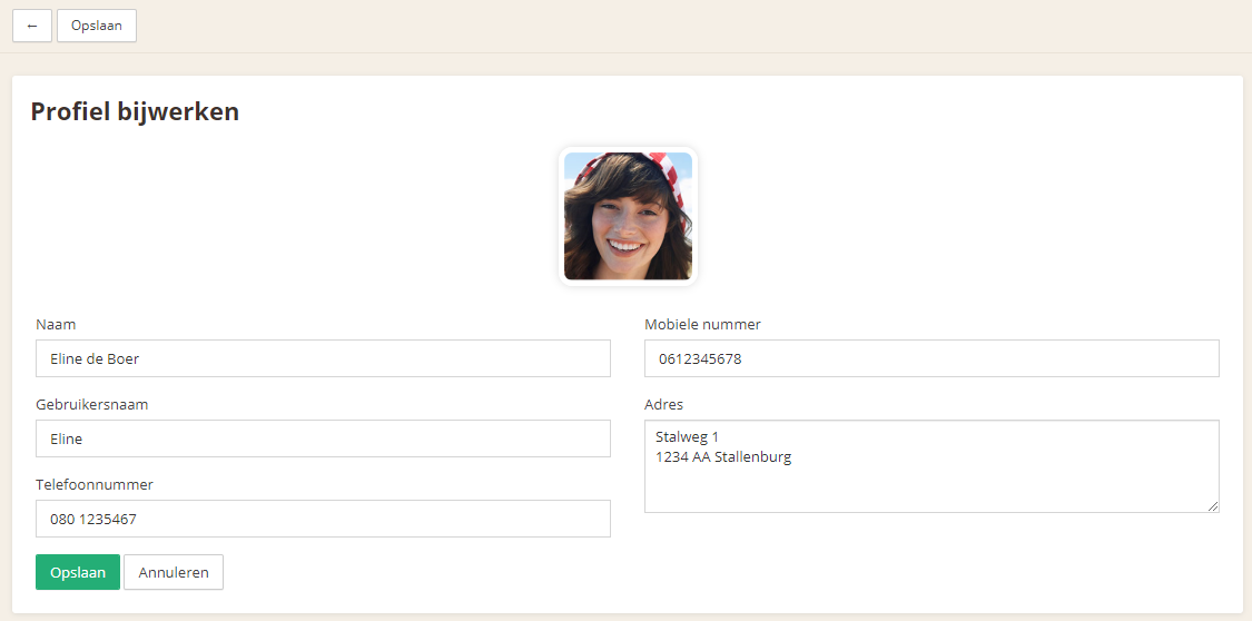 Update profile