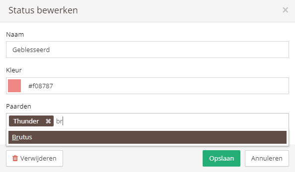 Status op een paard toepassen