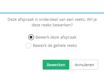 Choose whether to edit the series or just this appointment