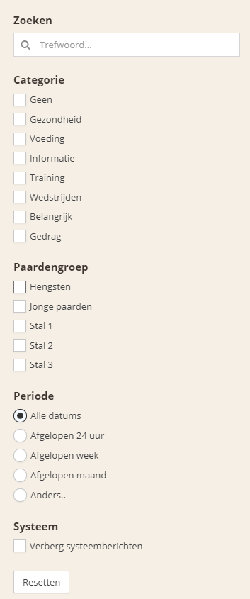 Filters for searching messages