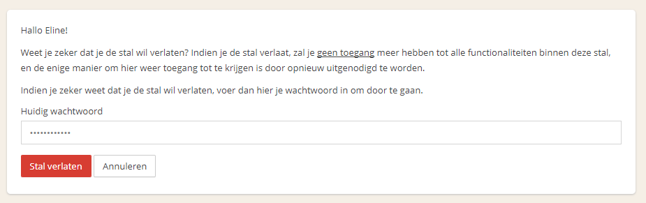Knop Stal verlaten