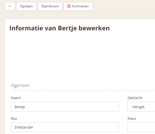 **Archive** button at the top of the page