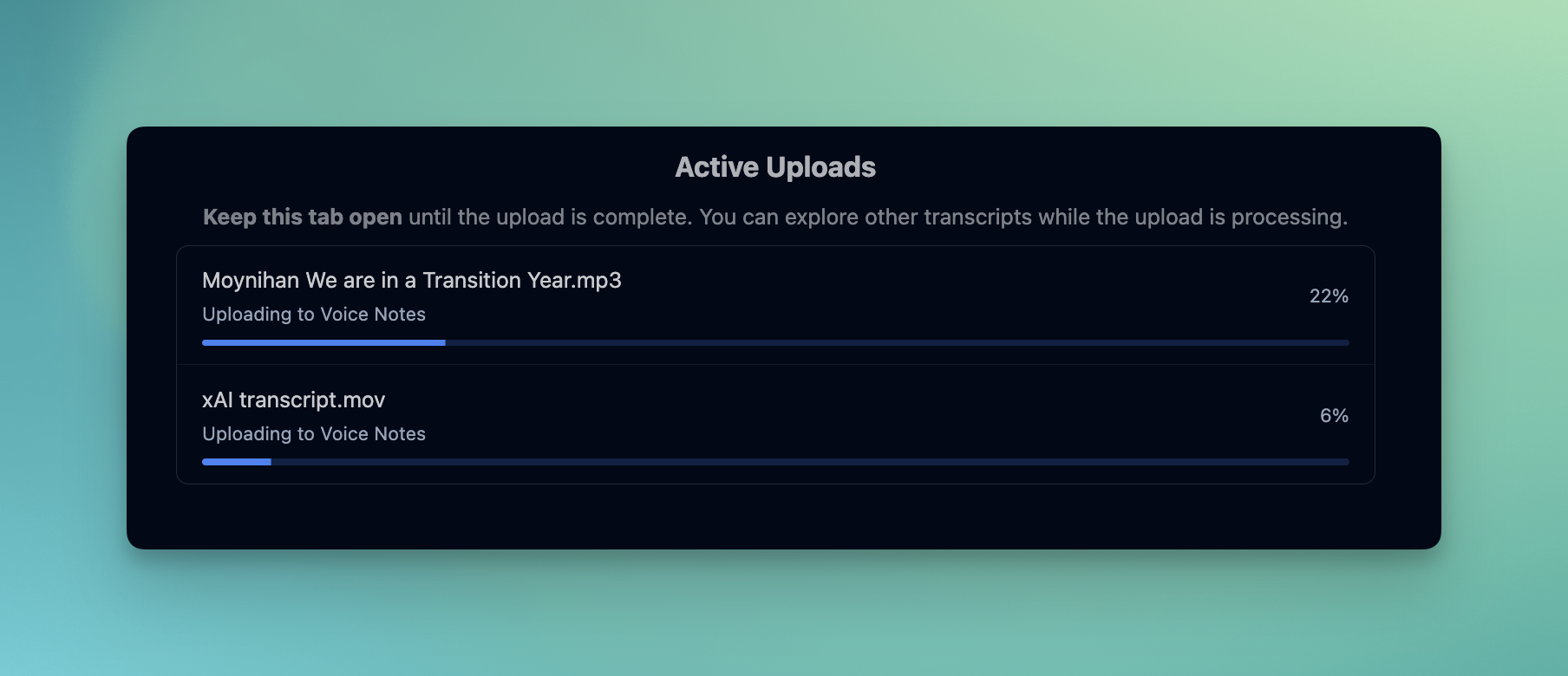 API access, Bulk uploads, Faster Transcriptions