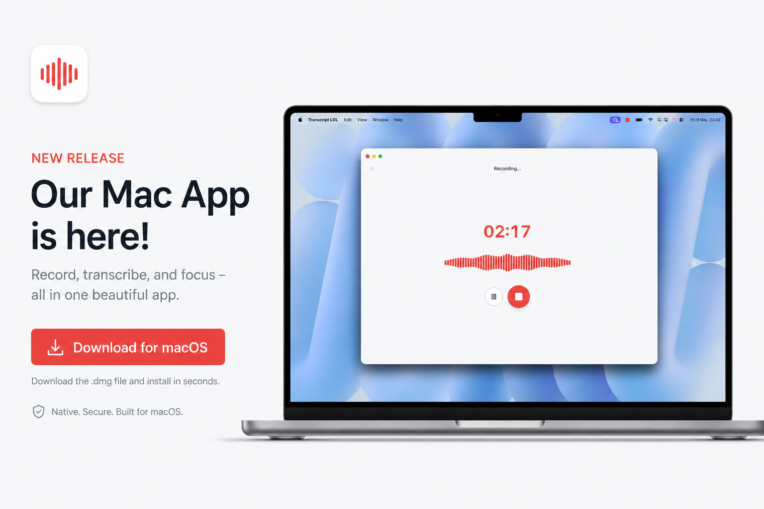Introducing the Transcript LOL Mac App 🎉