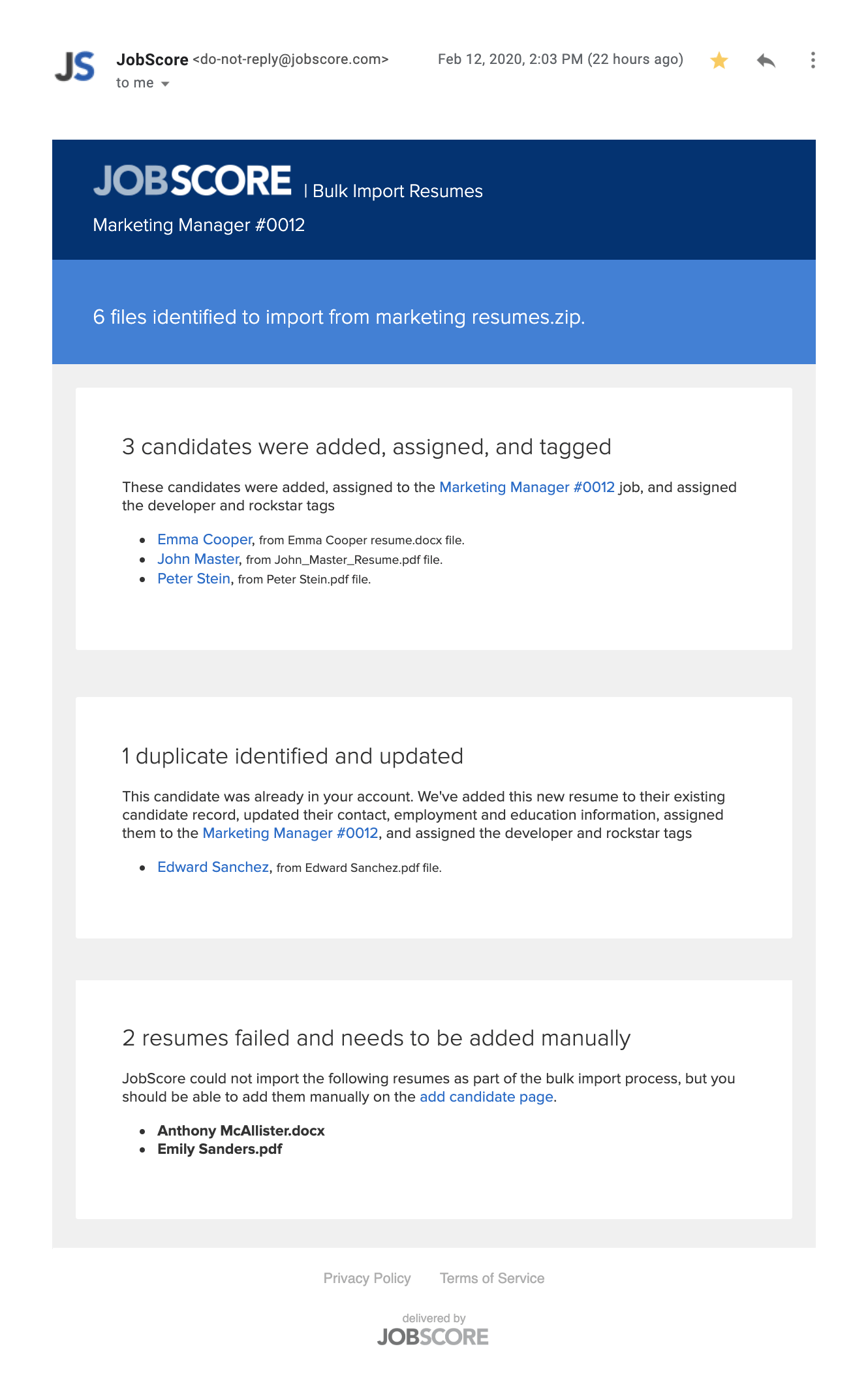 Bulk Import Email