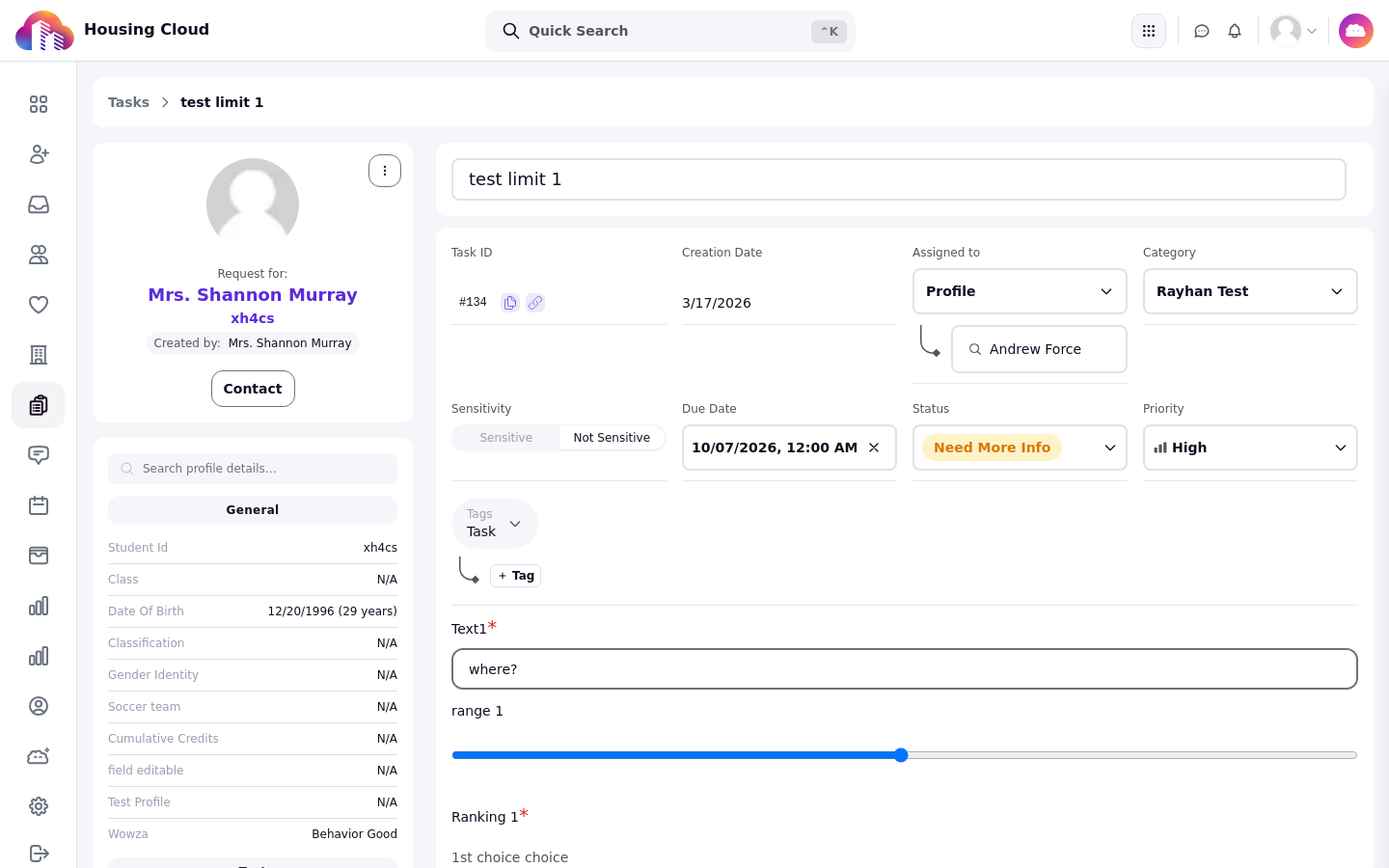 The details card in edit mode with Save and Cancel