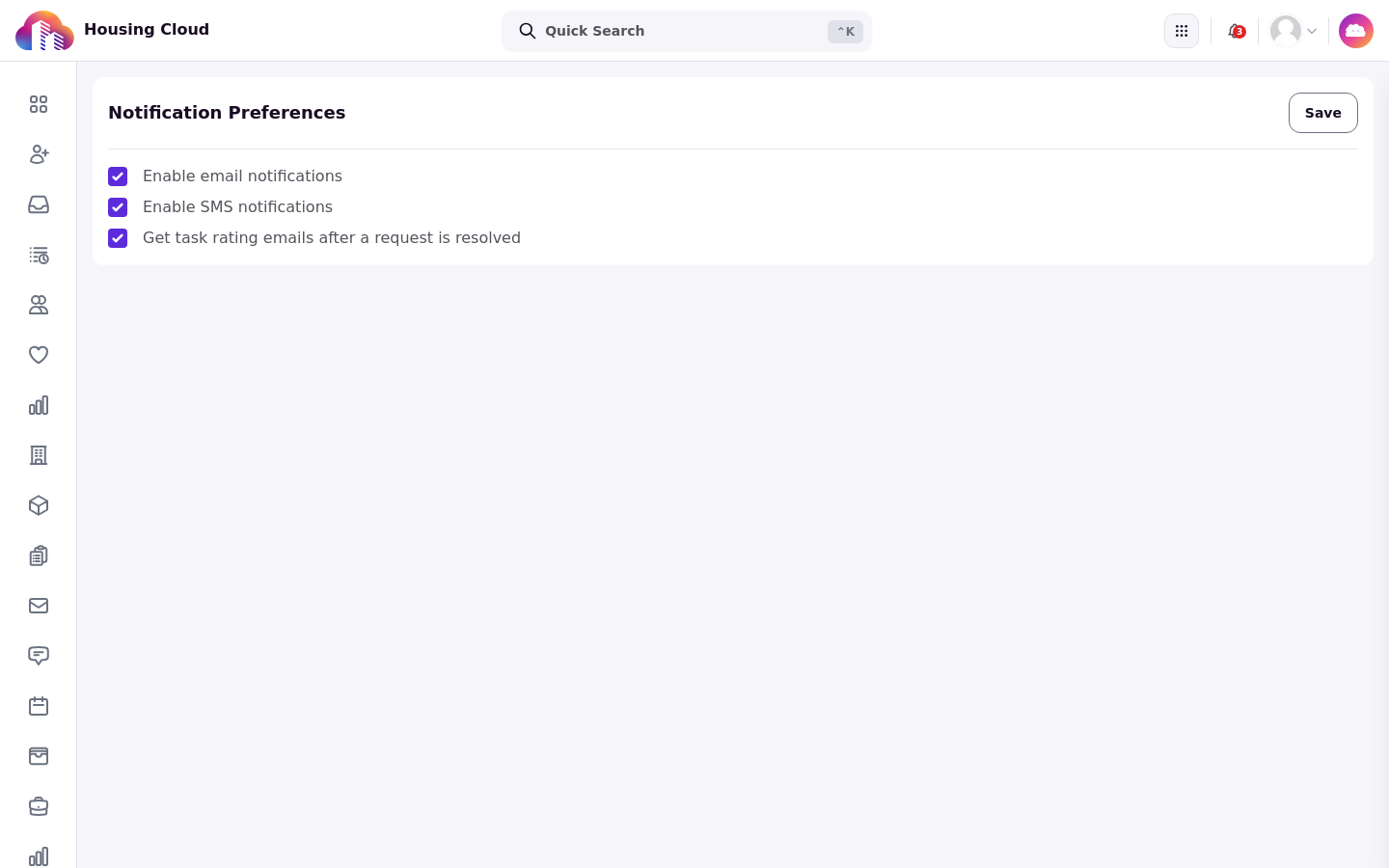 The Notification Preferences page with the Enable email notifications, Enable SMS notifications, and Get task rating emails controls