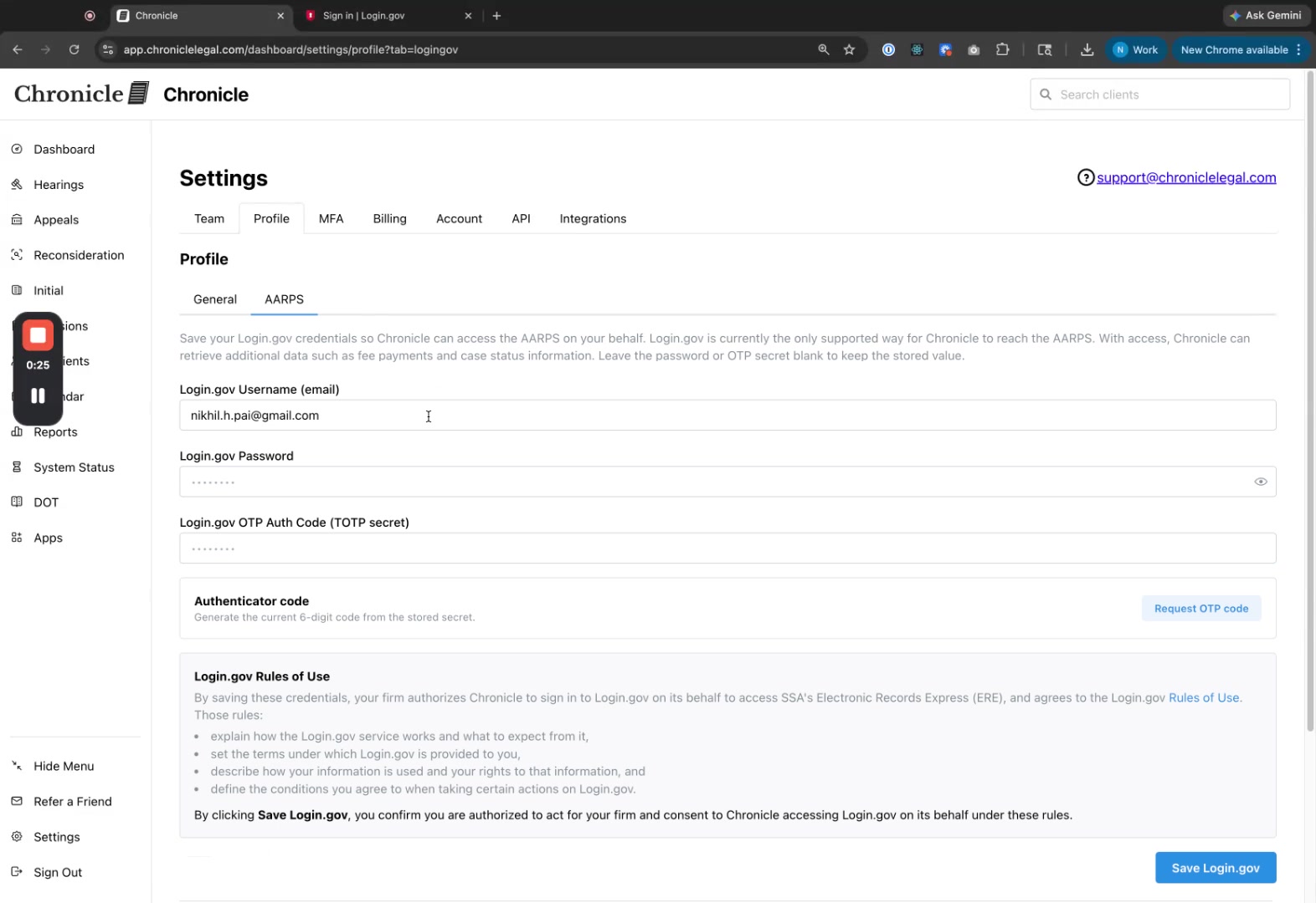 Login.gov Username field being filled