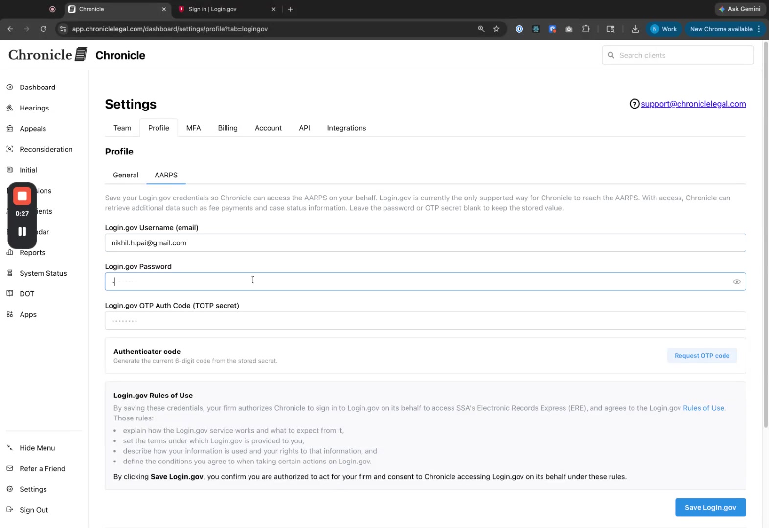 Login.gov Password field being filled