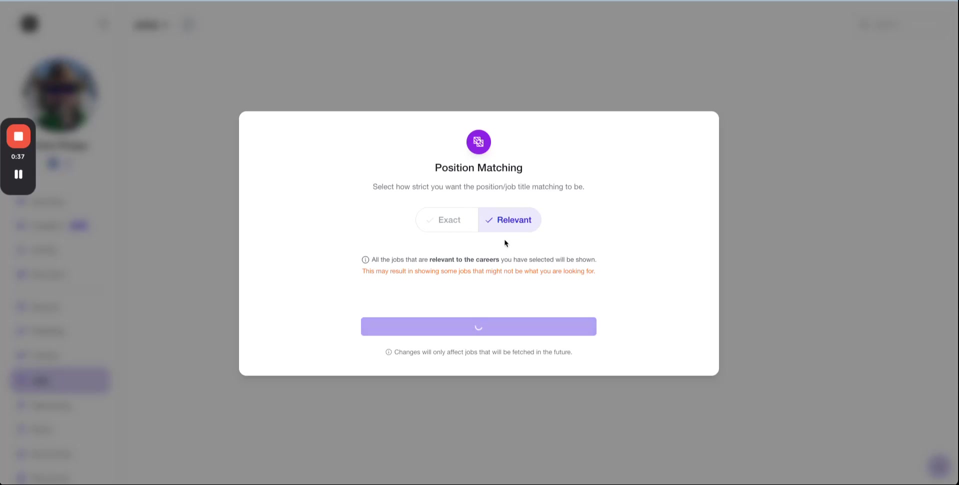 Industries selection screen, displaying multiple industry checkboxes and a 'Continue' button. Several industries are already checked (e.g., unselect real estate, nonprofit, government).