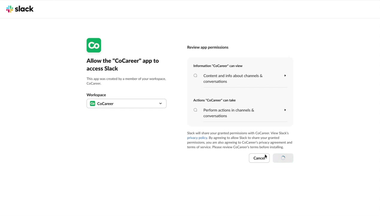 Slack Notifications connected with Default Channel not configured