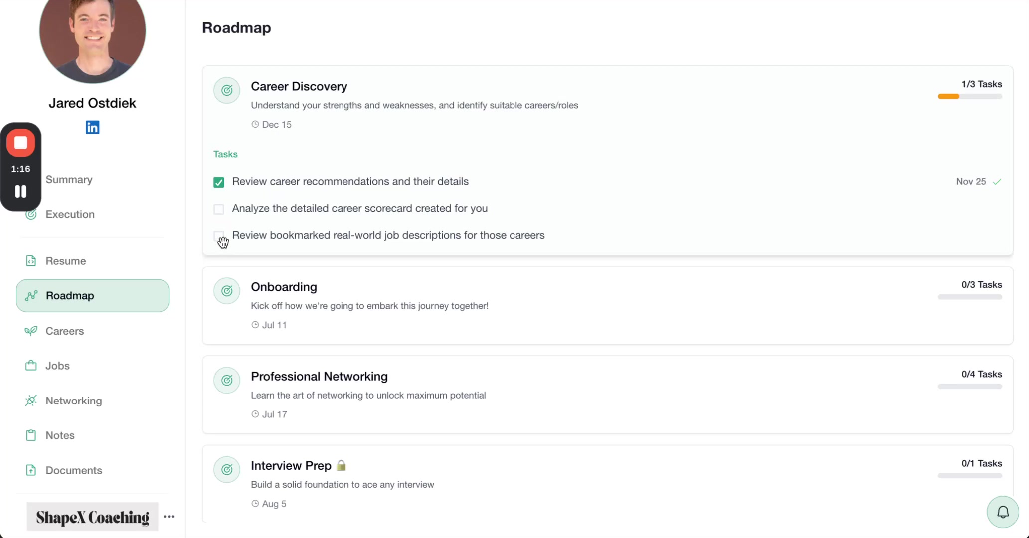 Two tasks completed showing 2/3 progress with completion dates