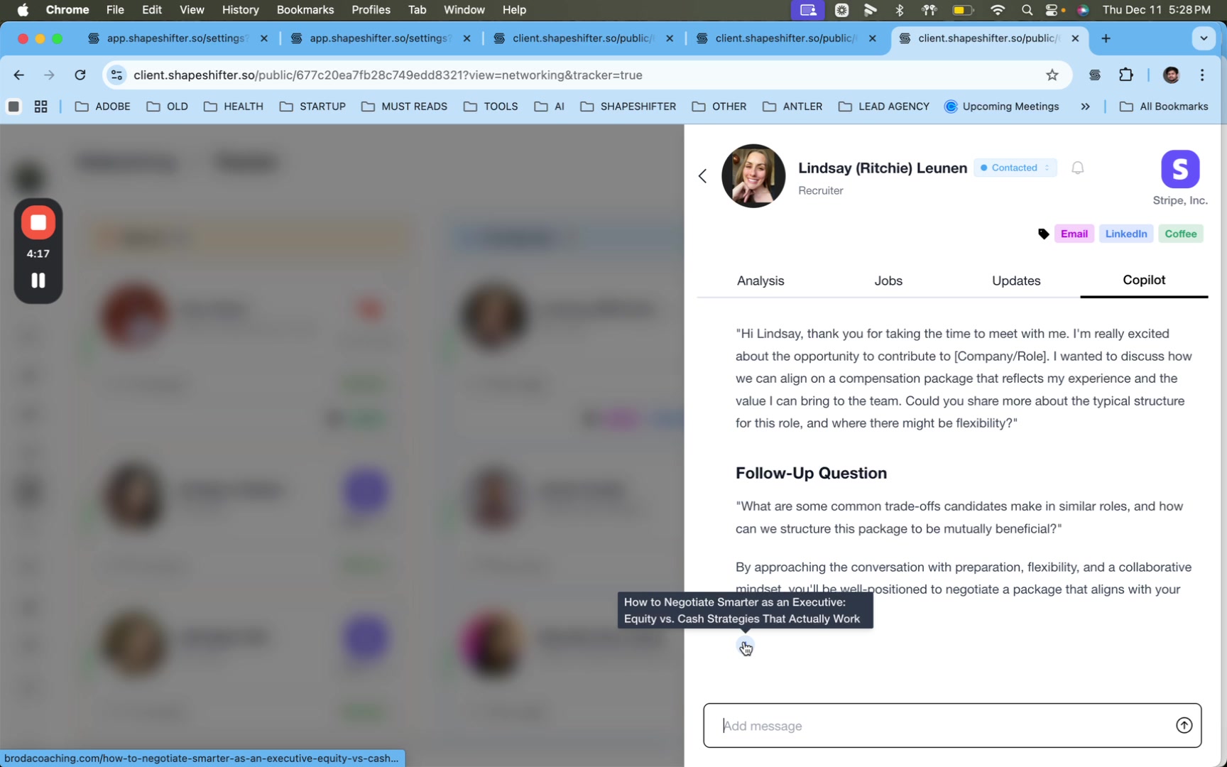 Copilot response showing a citation tooltip linking to a training resource article