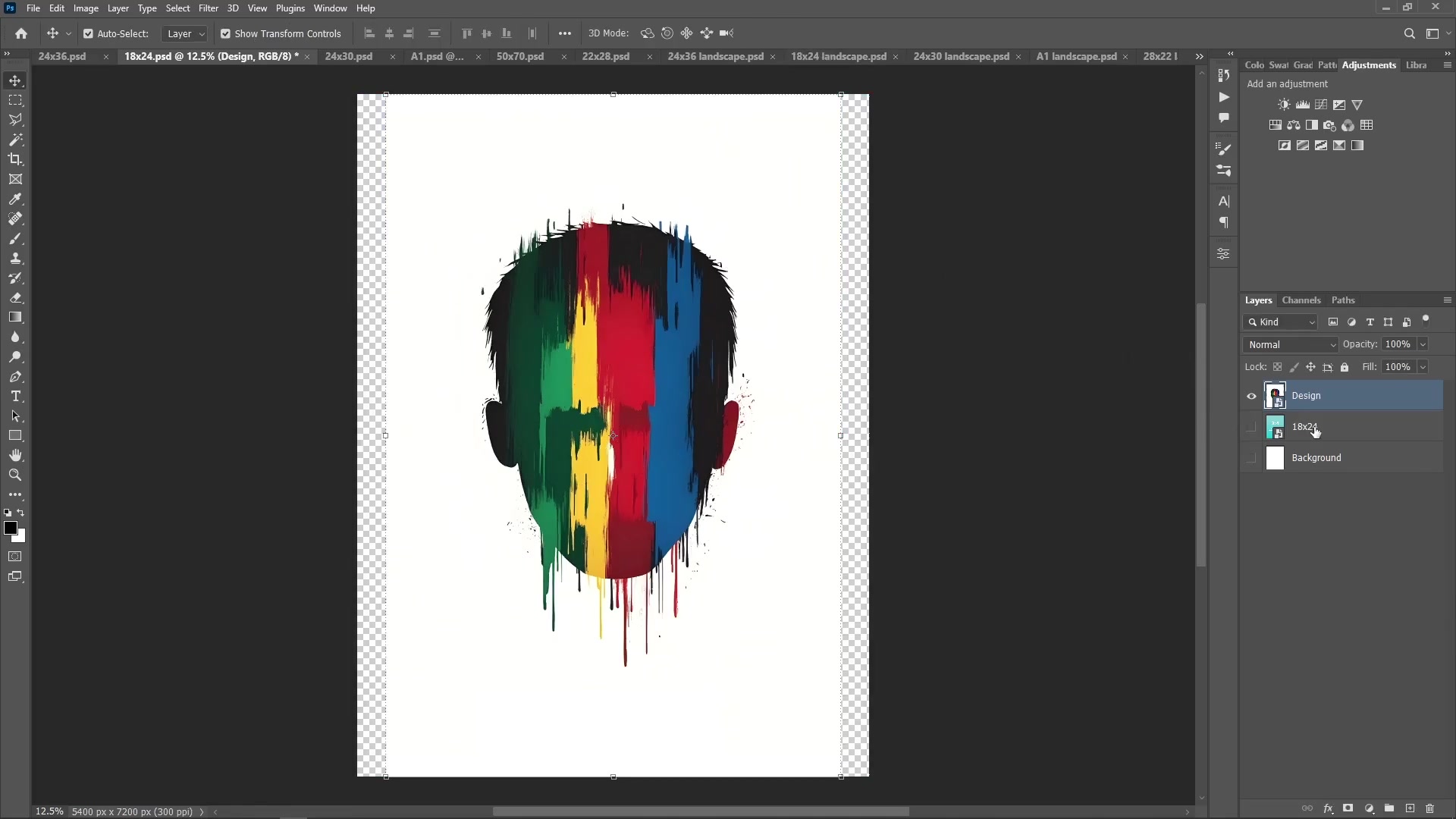 Selection tool highlighting negative space for Content-Aware Fill