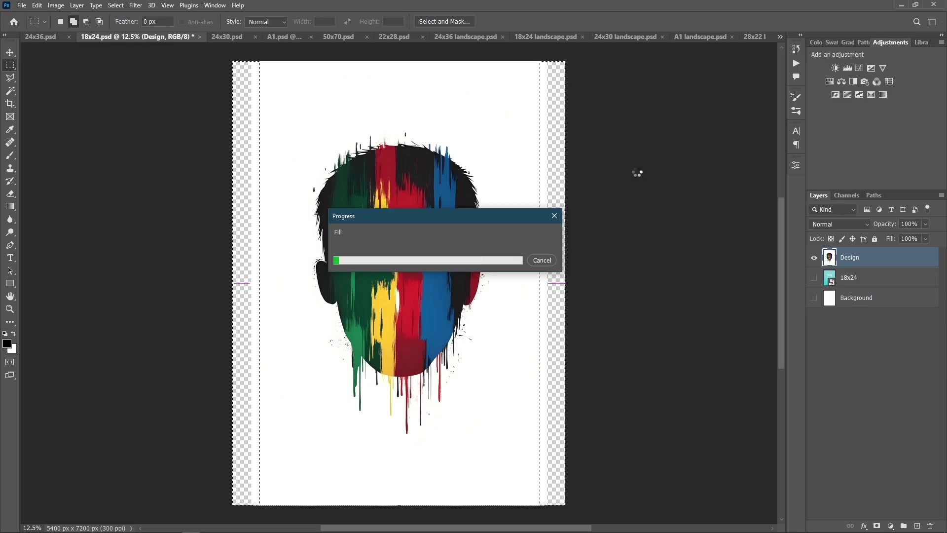 Result of Content-Aware Fill showing blended edges