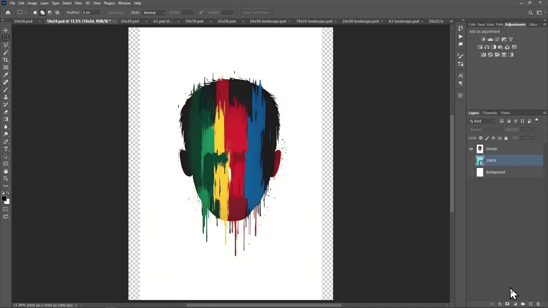 Solid color fill layer added behind artwork